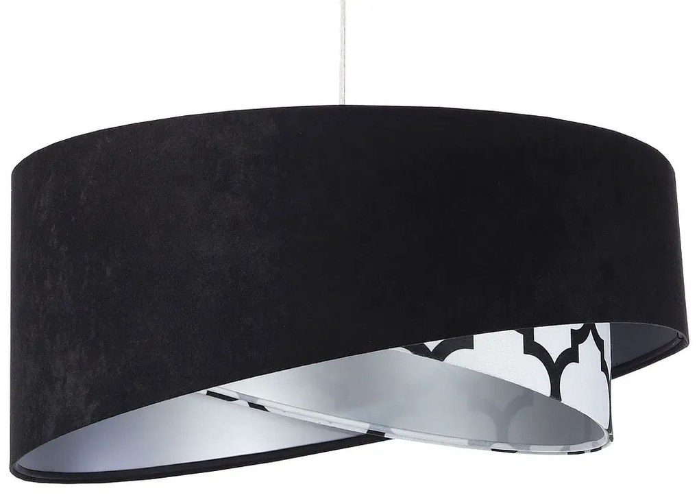 Czarno-srebrna asymetryczna lampa wisząca - 4X EX997 Z1-A31