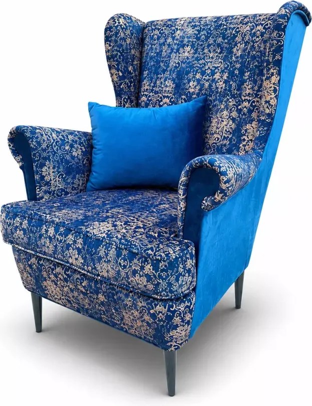 Skandynawski fotel uszak Vintage Carpet