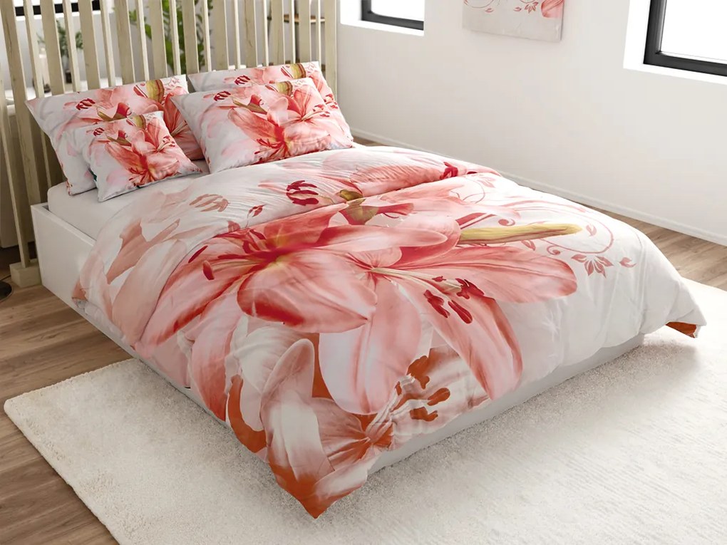 PrzytulneMieszkanie.pl PrzytulneMieszkanie.pl 3D Bawełniana pościel LILYVIA, szara Rozmiar pościeli: 70 x 90 cm | 140 x 200 cm