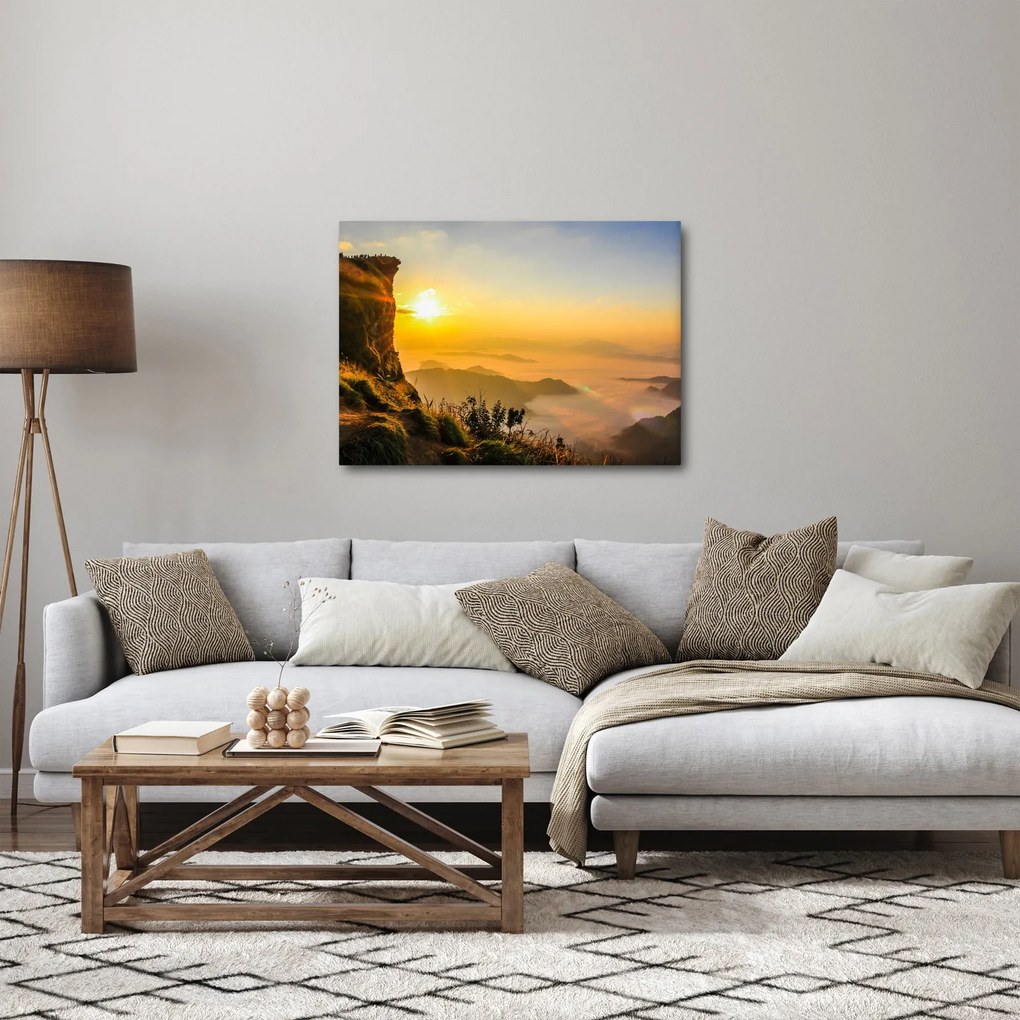 Obraz doliny w porannej mgle (70x50 cm)