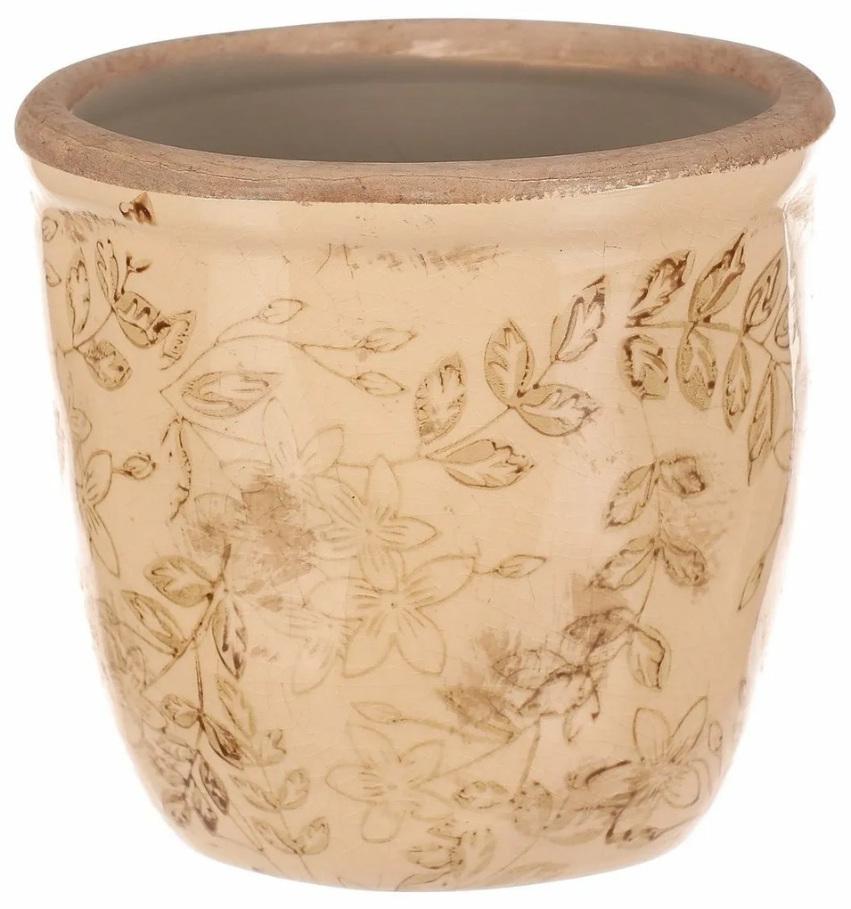 Osłonka ceramiczna na kwiaty Flores retro, 11 x 10 cm, 11 cm