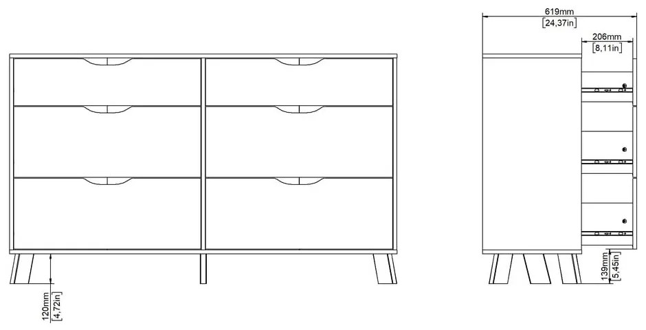 Biało-naturalna komoda w dekorze dębu 156x92x40 cm Ikast – Tvilum