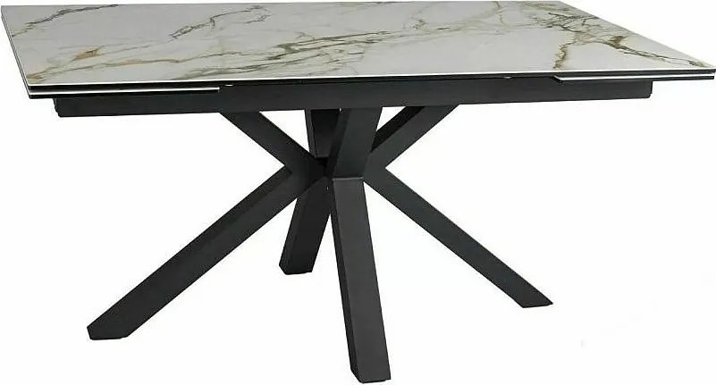 Stół rozkładany COLUMBUS CERAMIC 160(240)x90 biały/czarny mat