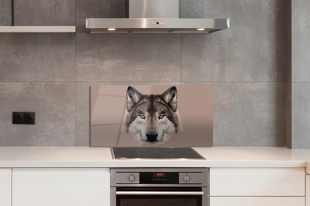 Panel Szklany Artystyczny Portret Wilka