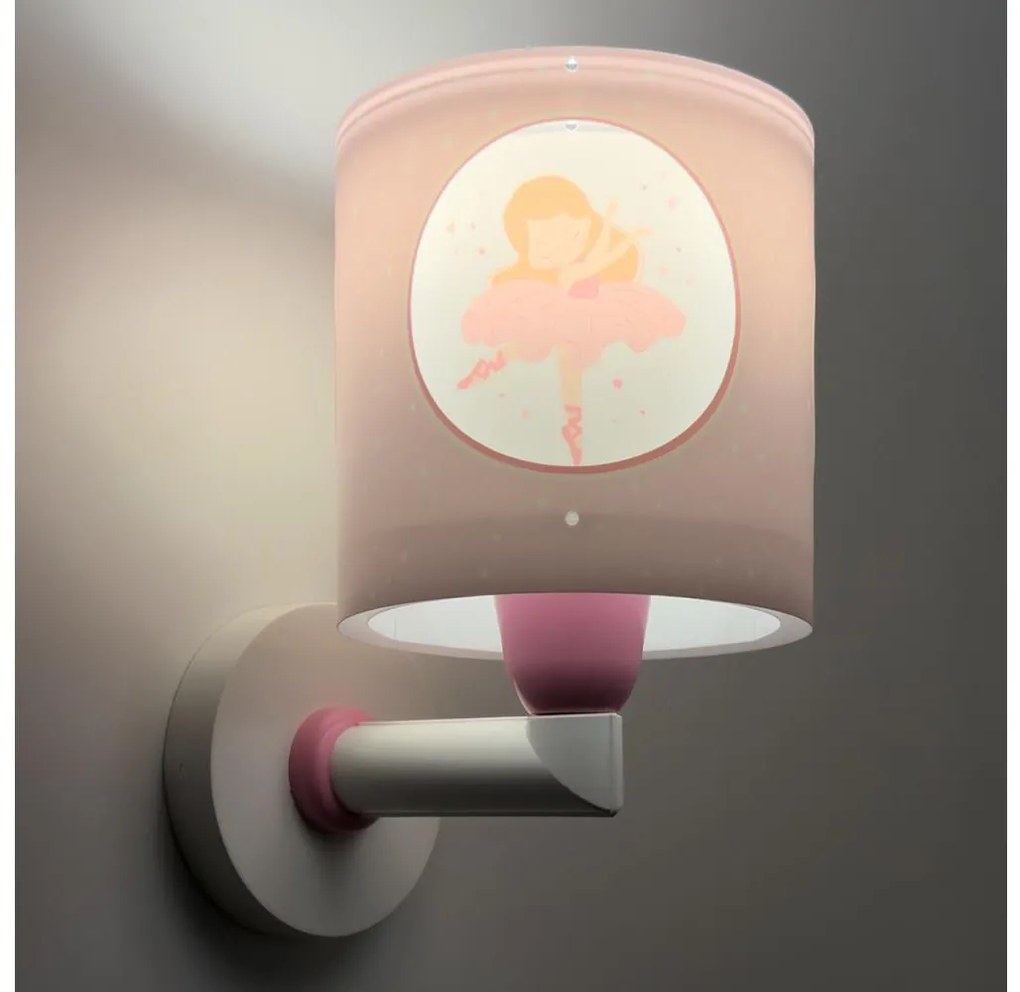 Dalber 60919 - Dziecięca lampa ścienna PRINCESS DANCE 1xE27/15W/230V różowa