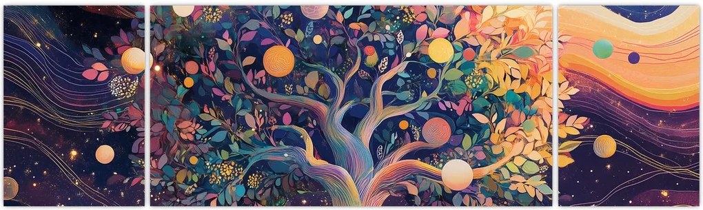 Obraz – Fioletowe drzewo pełne energii (170x50 cm)