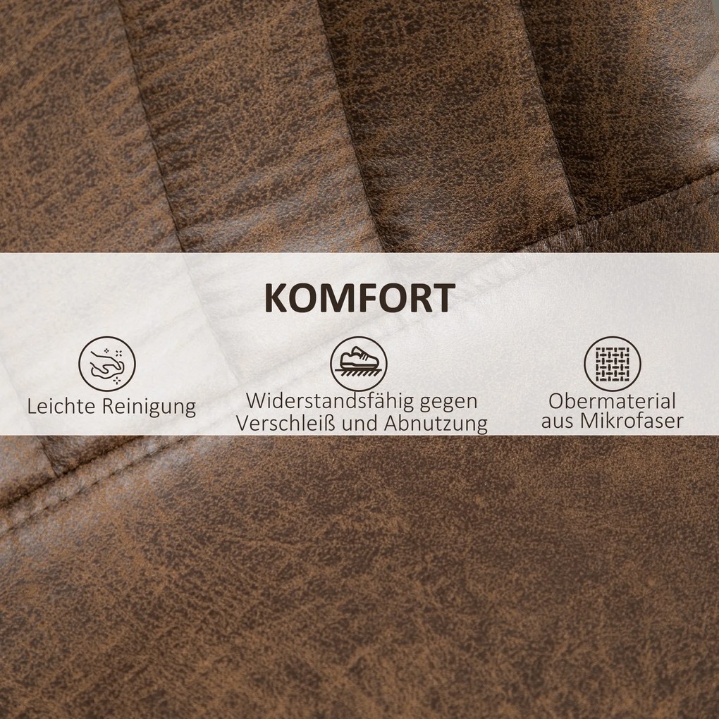 HOMCOM Zestaw 2 krzeseł barowych regulowane brązowe hokery z podnóżkiem nowoczesne | Aosom PL