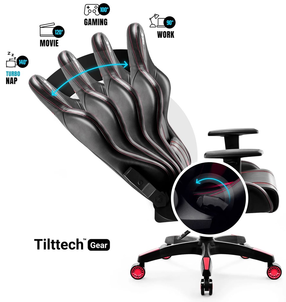 Fotel Gamingowy Diablo X-One 2.0 Small: Czarno-czerwony