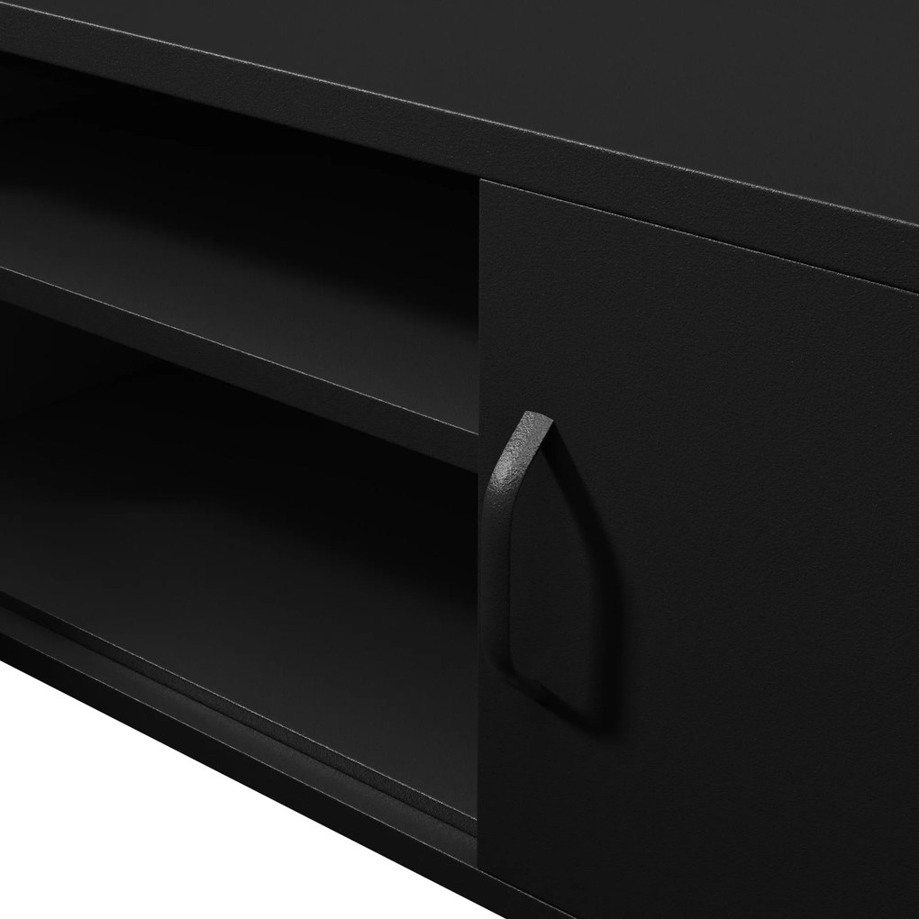 Szafka RTV metalowa szeroka XL na nóżkach czarna, 1700x400x500 mm: ROSARIA