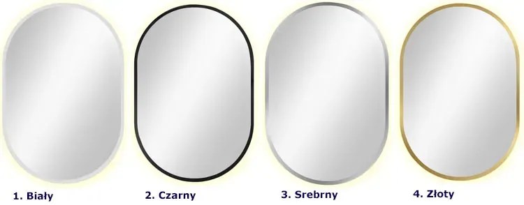 Srebrne podświetlane lustro 95x40 cm L0-C77