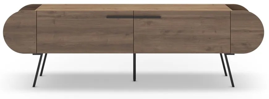 Szafka pod TV w dekorze orzecha 195x57 cm Saluso – Marckeric