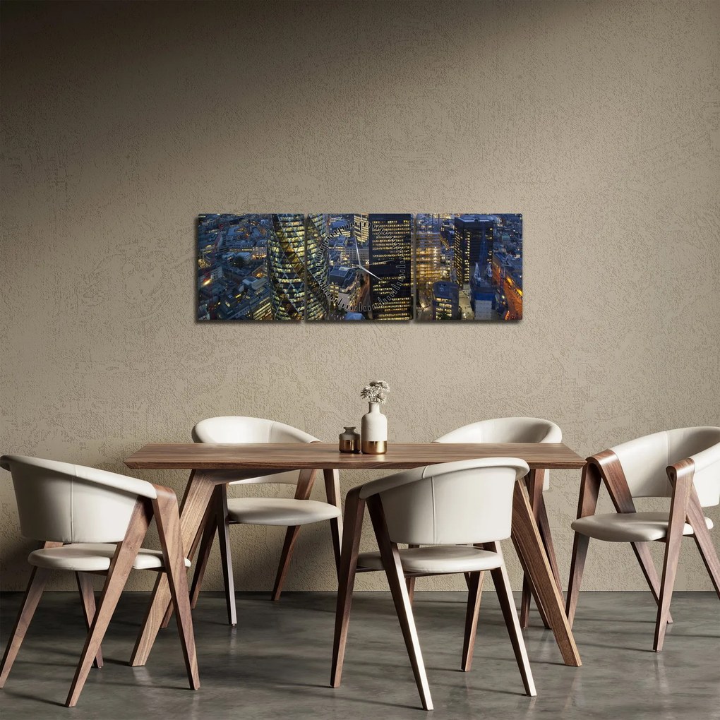 Obraz - Wieczorna panorama Londynu (z zegarem) (90x30 cm)