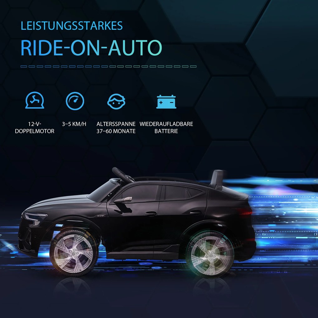 Elektryczny samochód dziecięcy HOMCOM Audi 3–8 km/h czarny