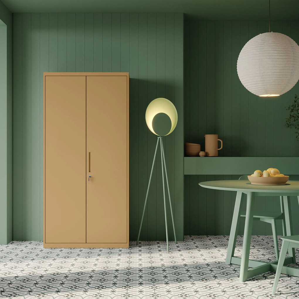 Szafa biurowa na dokumenty z zamkiem beżowa: Fresh Style JAN, 900 x 1850 x 400 mm