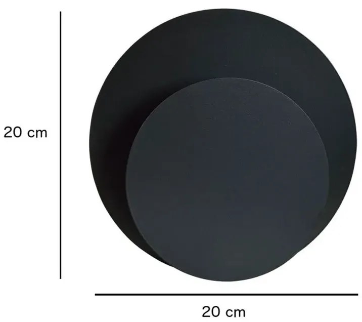 Czarny okrągły nowoczesny kinkiet - D028 Fadio