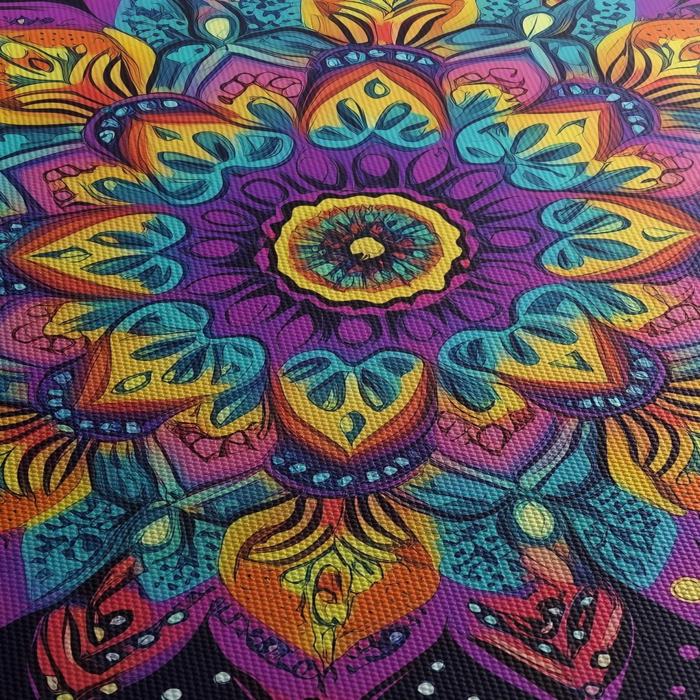 Obraz - Kalejdoskopowa mandala (z zegarem) (90x30 cm)