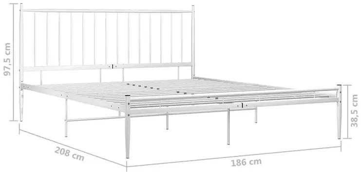 Białe metalowe łóżko małżeńskie 180x200 cm - Bumlo