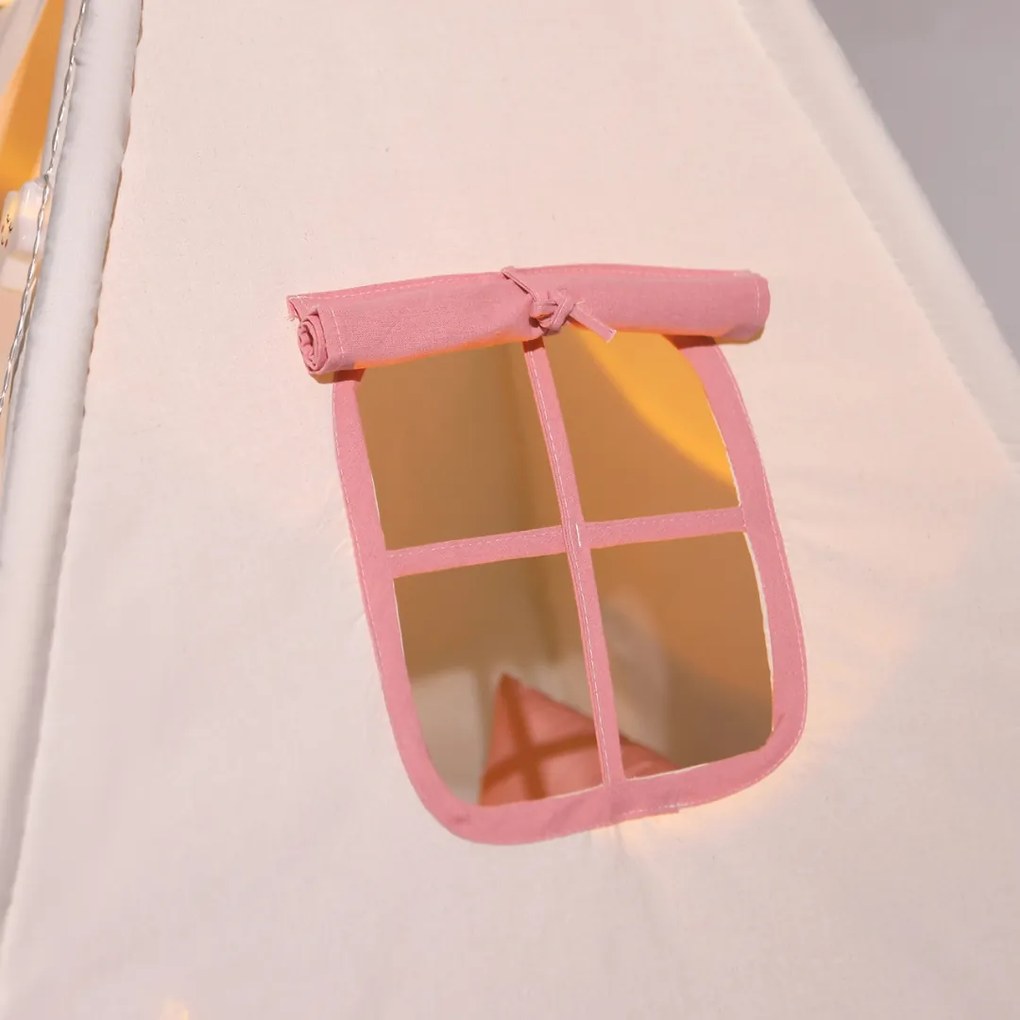 Namiot tipi JULIA, 160x120x120cm, beżowo/różowa Jurhan