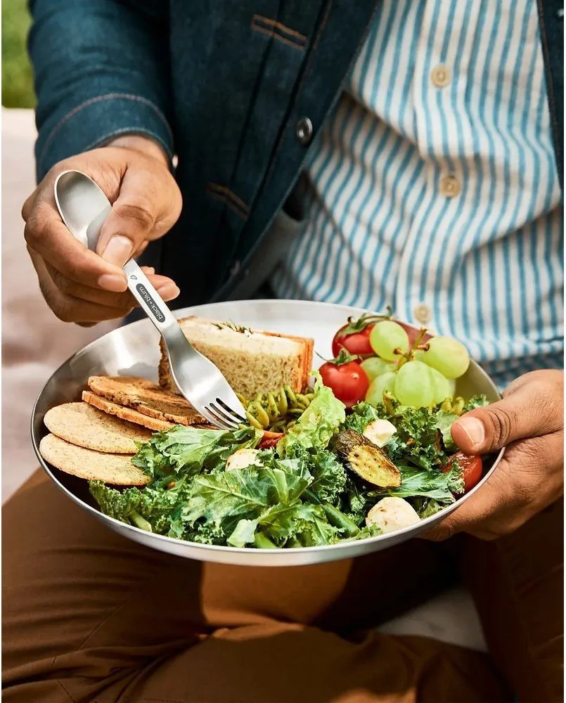 Widelce ze stali nierdzewnej w kolorze srebra zestaw 4 szt. Spork – Black + Blum