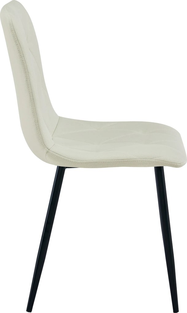 Kremowe krzesło do kuchni LIBRA z czarnymi nogami