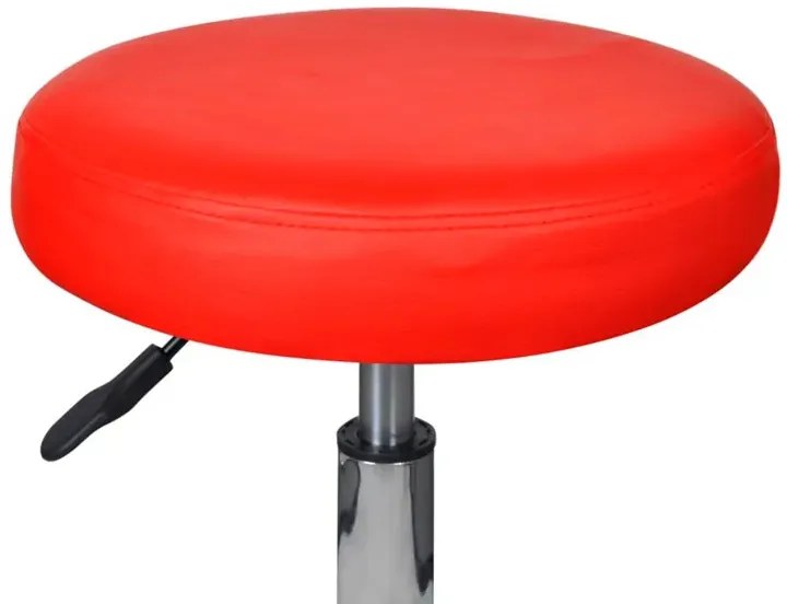 Komplet dwóch czerwonych taboretów na kółkach W2-H90