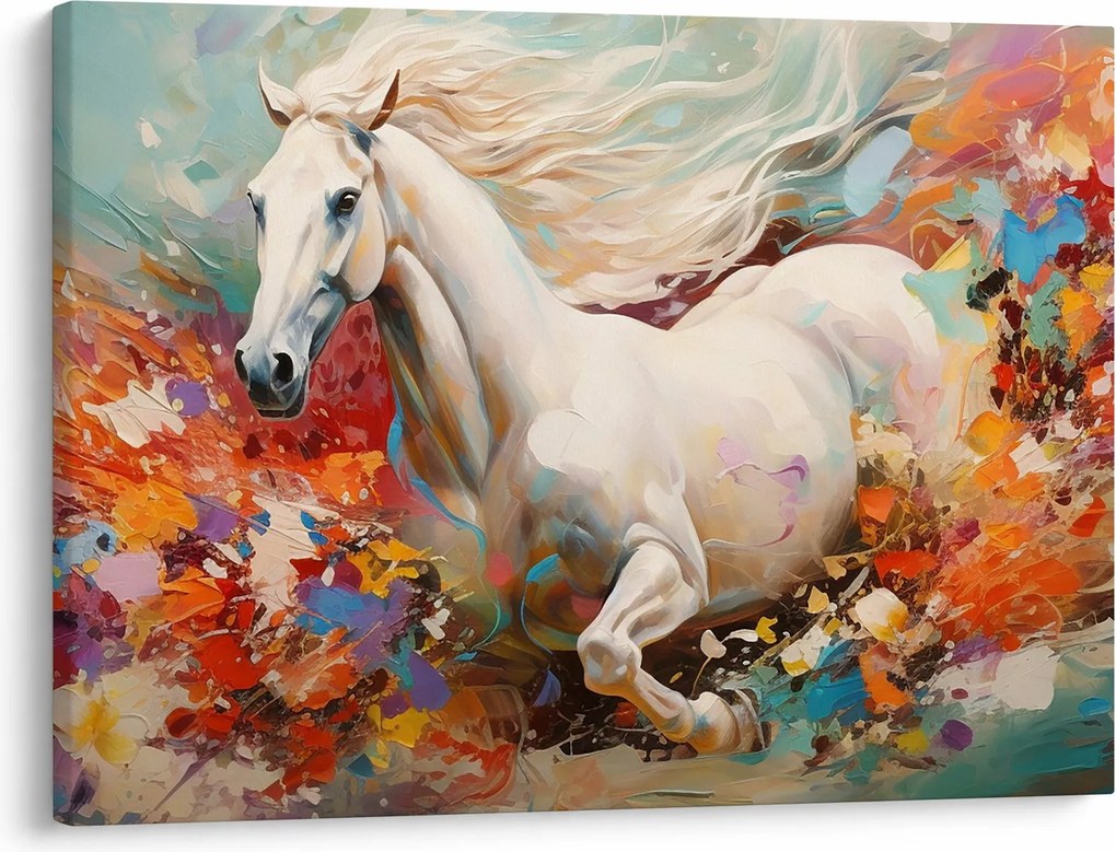 Obraz - Malowanie konia (70x50 cm)