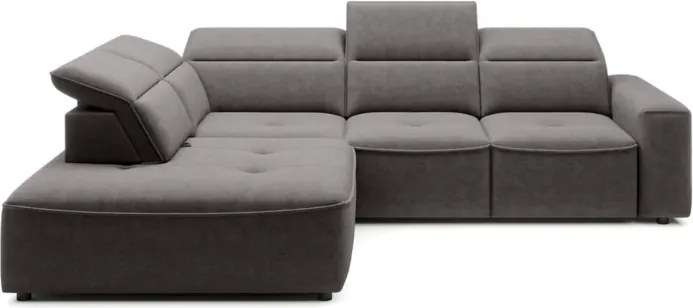 Narożnik COLOMBO L Lewostronny z elektryczną funkcją spania pojemnikiem ELEMENT 04 Popielaty WERSAL