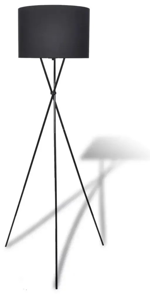 Czarna okrągła stojąca lampa podłogowa z włącznikiem - EX02 D7-G47