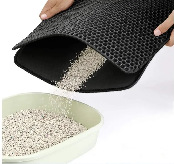 Mata przed kuwetę dla kota 60x45 cm, czarna