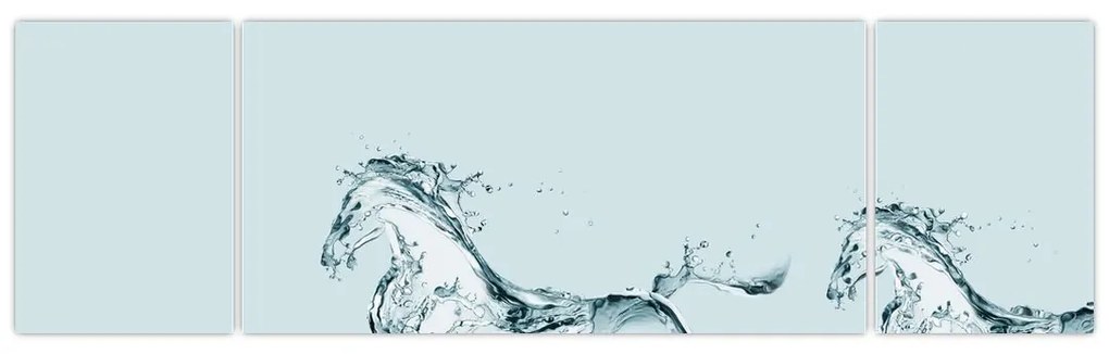 Obraz - Konie z kropli wody (170x50 cm)