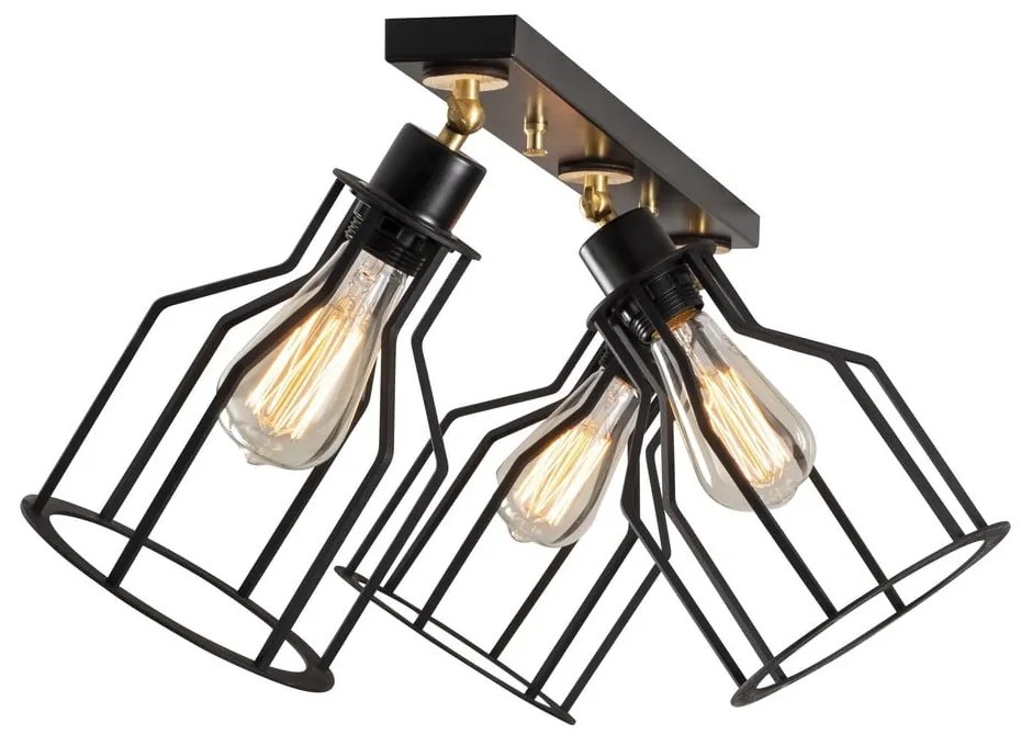 Lampa sufitowa w czarno-złotym kolorze z metalowym kloszem ø 17 cm Alacati – Opviq lights
