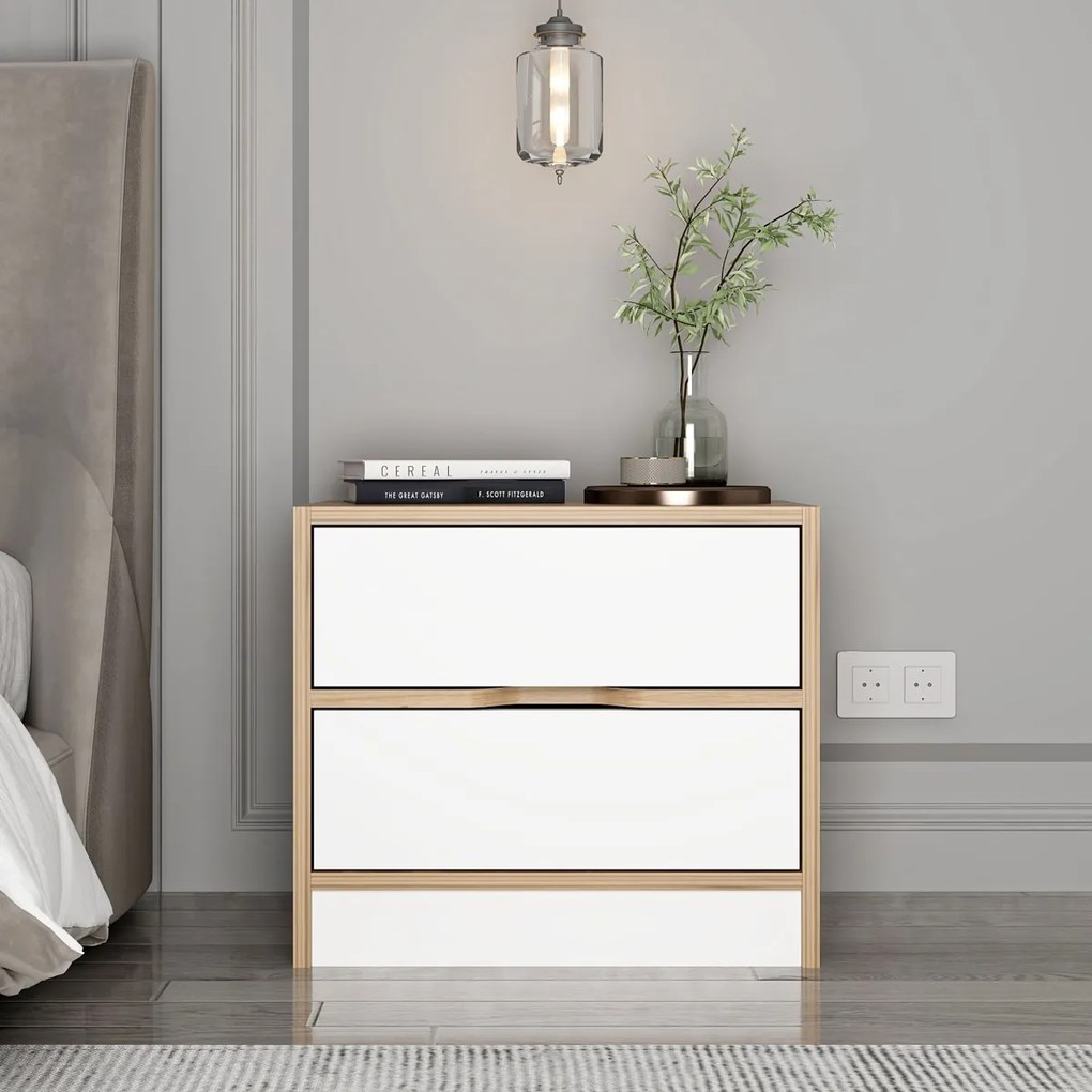 Stolik nocny Elina Walnut White