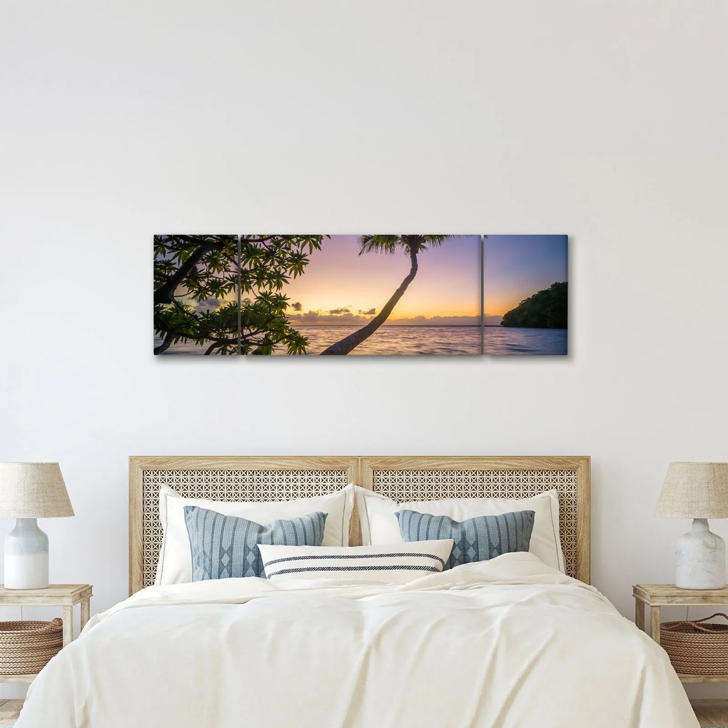 Obraz palmy na plaży (170x50 cm)
