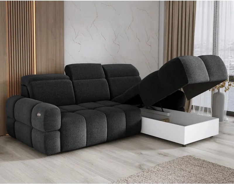 Narożnik MATEO S Wolnostojący Prawostronny Tkanina Memphis 20 kolor Antracytowy WERSAL