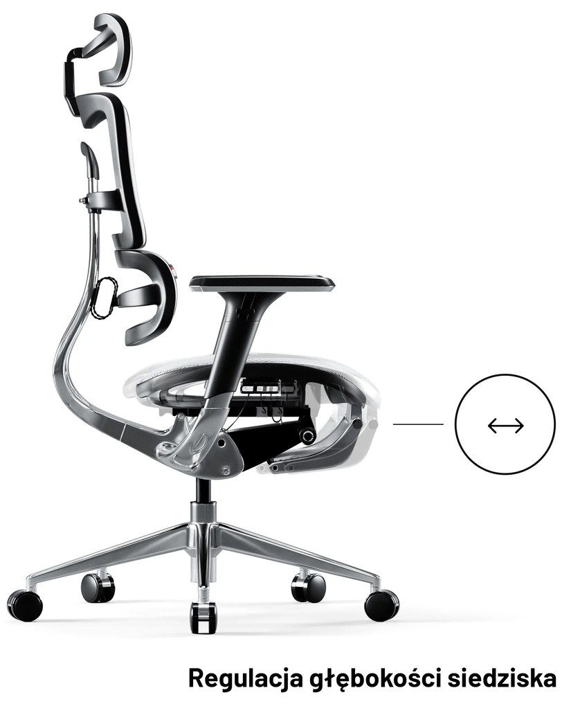 Fotel ergonomiczny Diablo V-Master, czarno-biały