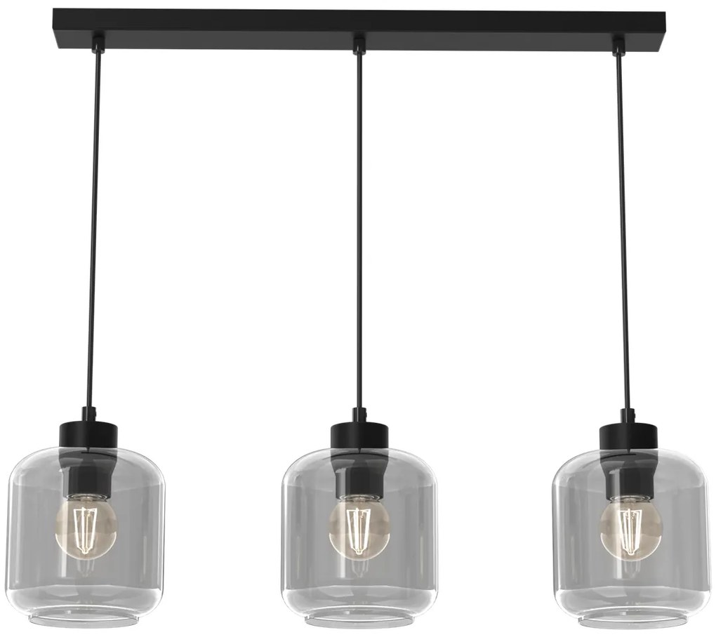 Lampa wisząca SOMBRA SMOKED 3xE27, potrójna, 3 klosze, na listwie