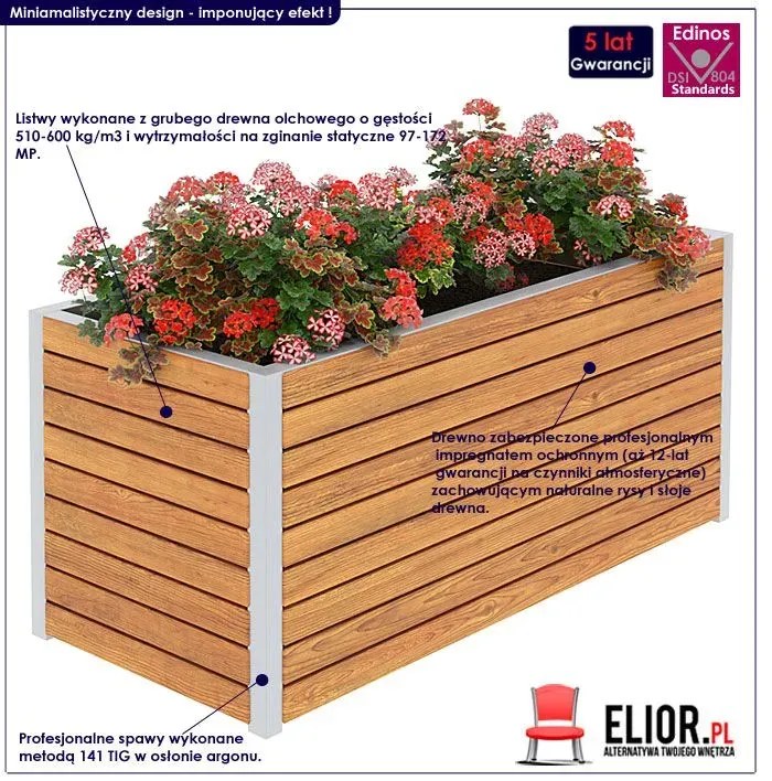 Drewniana skrzynka ogrodowa G5-K91