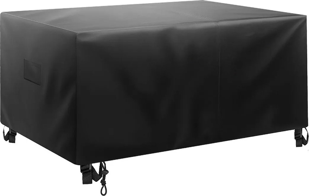 Pokrowiec na Meble Ogrodowe SucceBuy, 239 x 239 x 71 cm, Wodoodporna i Wytrzymała Plandeka Ochronna do Mebli Ogrodowych 420D, na Každą Porę Roku, Czarna