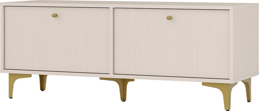 Szafka RTV TORINO - Beżowy / Wysokość 48.5 cm / 120,6 cm / Bez szuflad