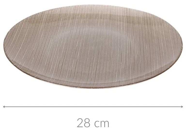 Szklany talerz płaski KARNEOL, Ø 28 cm