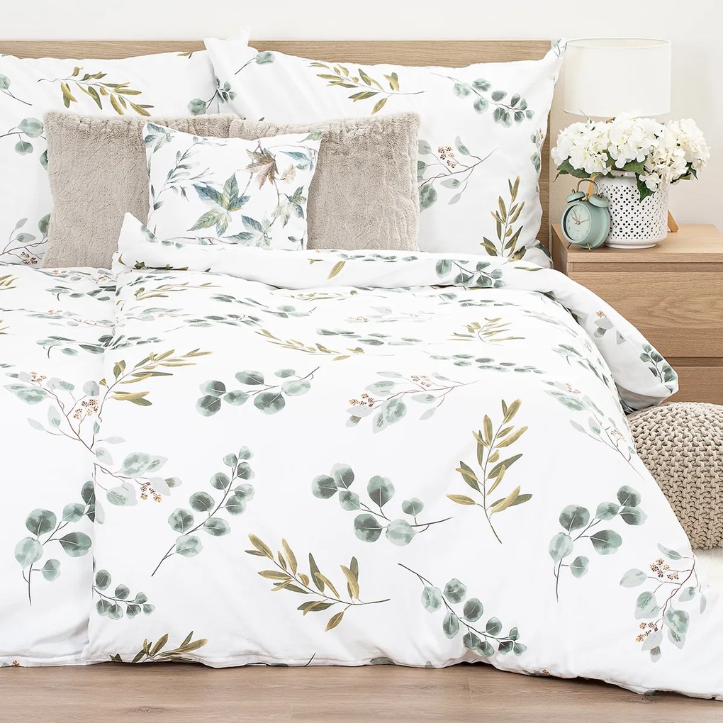 4Home Pościel bawełniana Eucalyptus, 140 x 200 cm, 70 x 90 cm