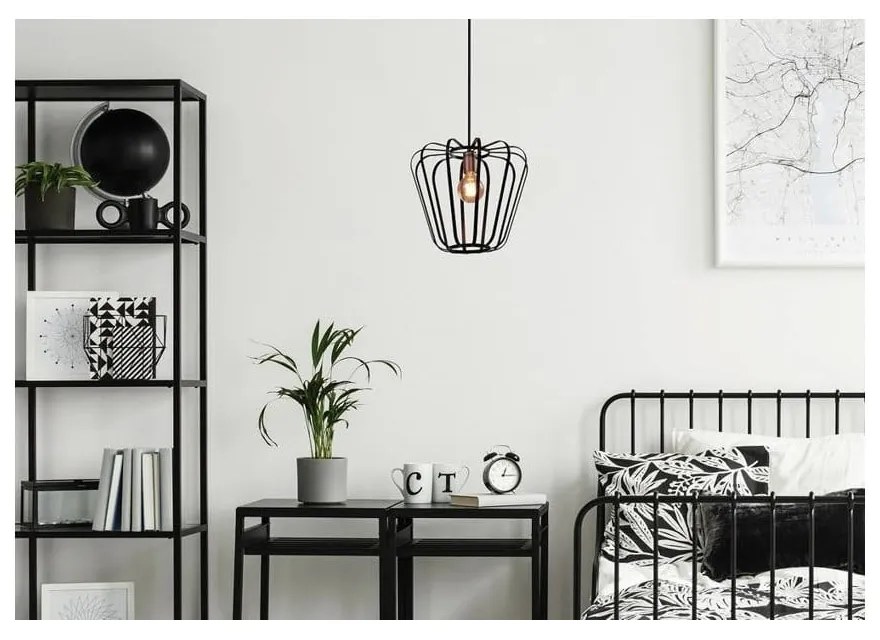 Czarna metalowa lampa wisząca ø 35 cm Jonas – Candellux Lighting