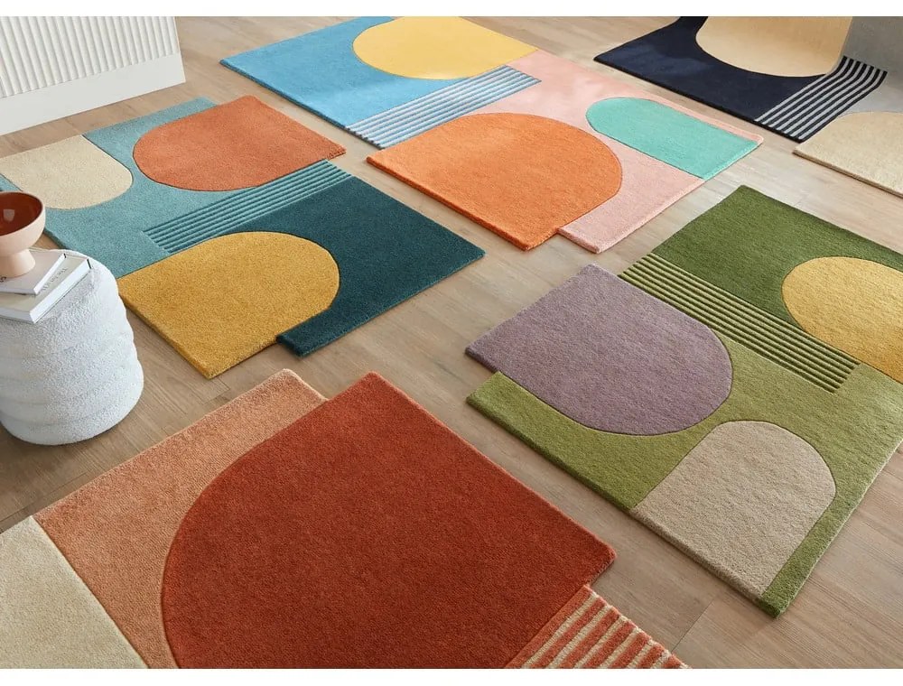 Zielony wełniany dywan tkany ręcznie 200x290 cm Lozenge – Flair Rugs