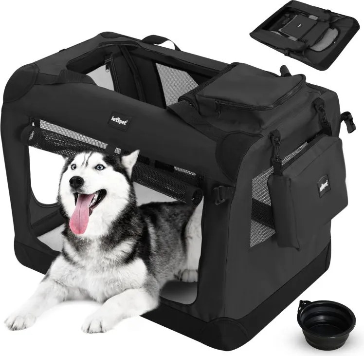 Leopet Skrzynia transportowa dla psów XXL, czarna