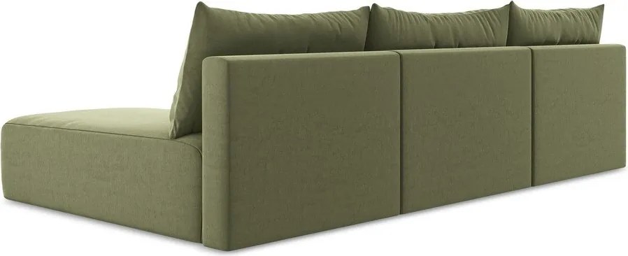 Zielony aksamitny rozkładany/ze schowkiem narożnik (w kształcie litery U) Kalena – Makamii