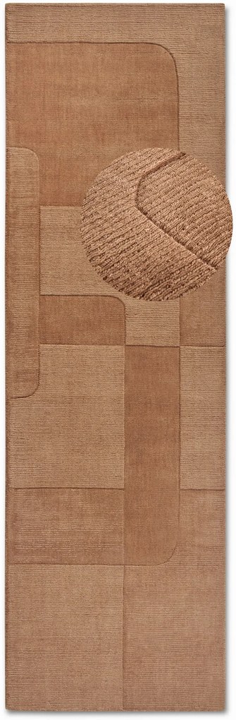 Dywan wełniany Villeroy &amp; Boch Charlotte odcienie brązowego 80 cm x 250 cm