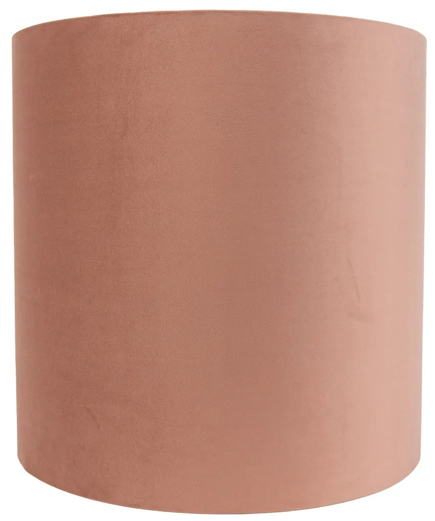 Aksamitny abażur różowy 40/40/40 ze złotym wnętrzem klasyczny/Antyczny