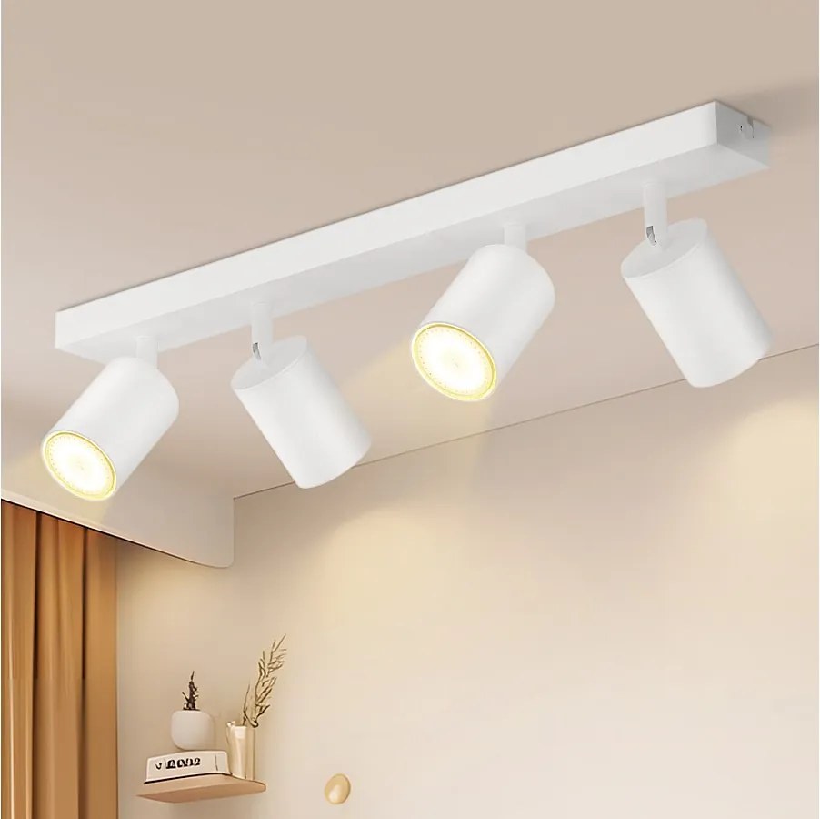 NETTLIFE Spot Max.25w GU10 Czarna lampa sufitowa LED Nowoczesna lampa do przedpokoju 350° Obrotowa przemysłowa kinkiet do salonu Sypialnia kuchnia