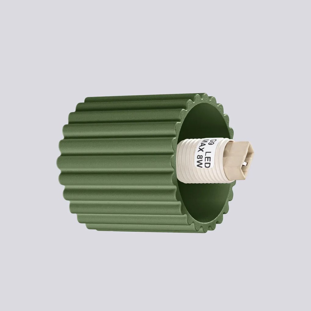 Kinkiet HALO zielony oliwkowy IP44 ryflowany SOLLUX  LIGHTING