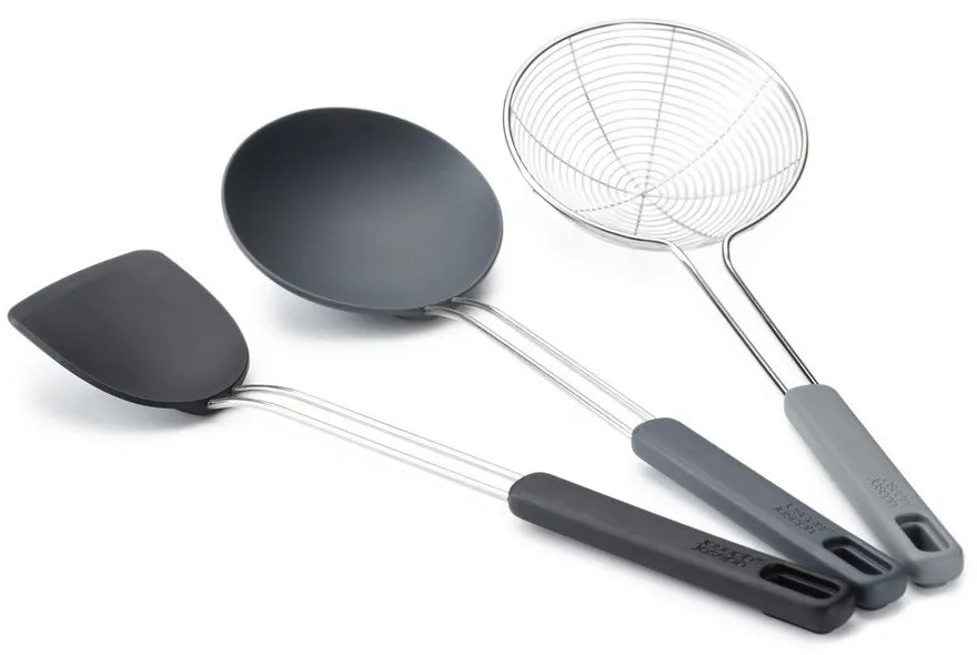Zestaw przyborów kuchennych 3 szt. ze stali nierdzewnej Fusion Wok Set – Joseph Joseph
